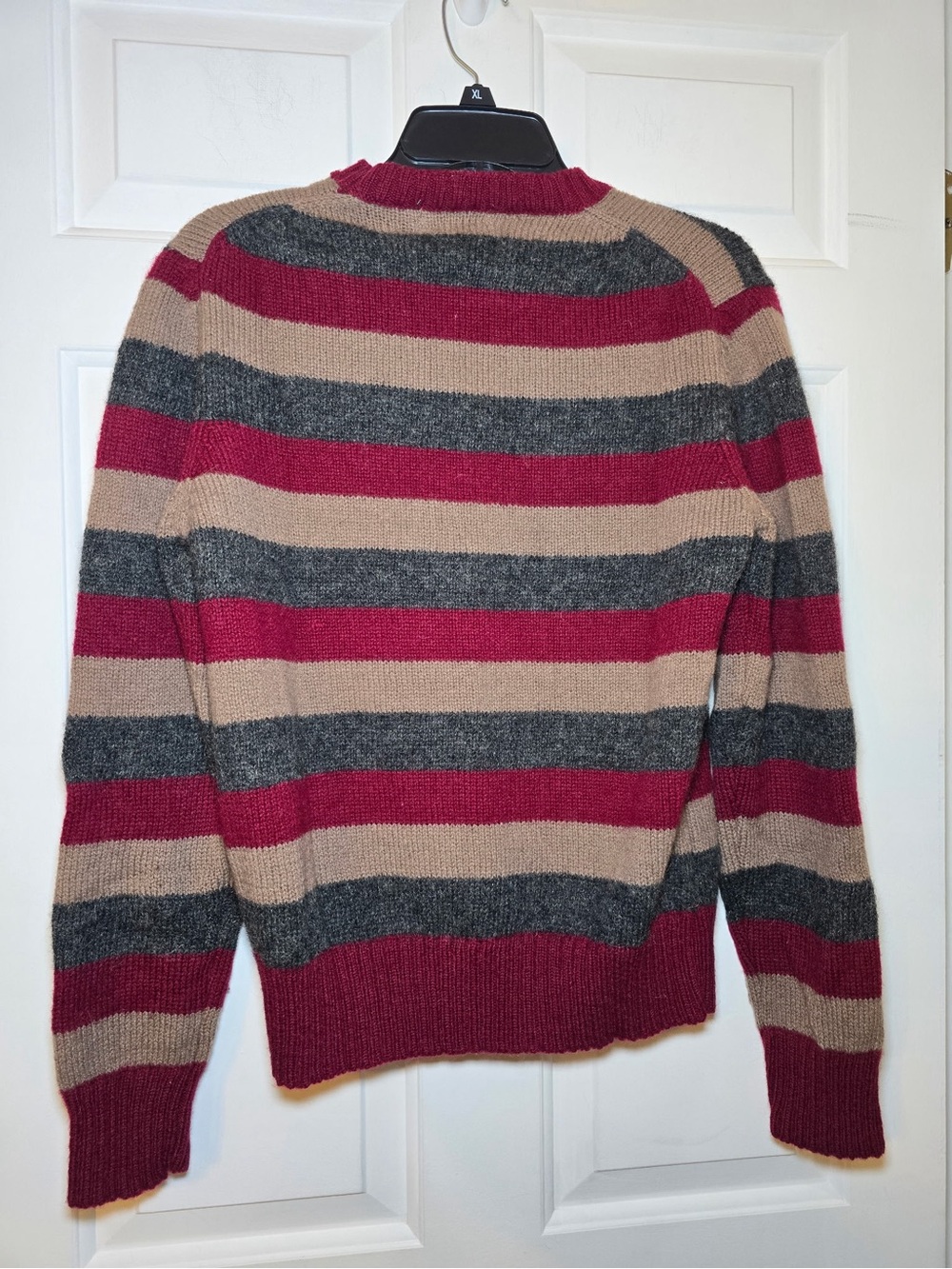 Vintage B. Altman 5th Ave NY 100% Shetland Wool Striped Sweater Crew Neck Preppy - Picture 4 of 7